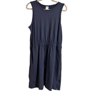 Women's Navy Tank Dress with Tie Waist & Pockets | Size M